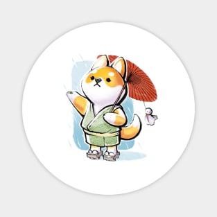 Teru teru bōzu - Shiba Inu Rain - Japanese Umbrella Dog Magnet